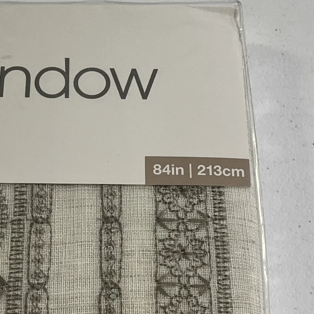 Martha Window‎ Journey Sheer Rod Pocket Panel Aluminum Khaki Set 50x84